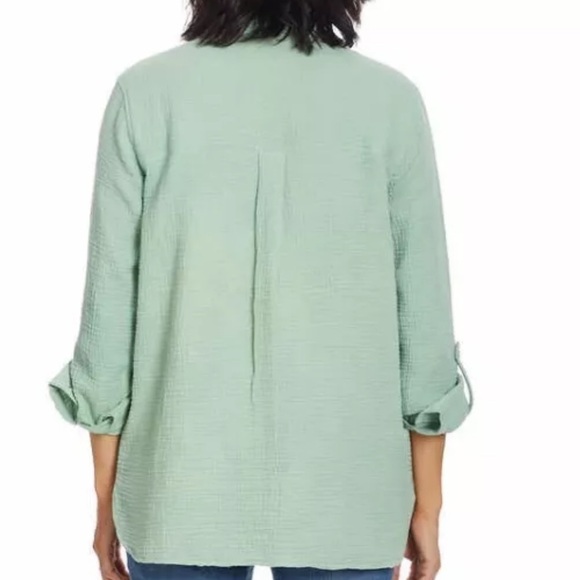 Calvin Klein Jeans buttoned down women’s double gauze cotton top blouse Sz L - Picture 8 of 9